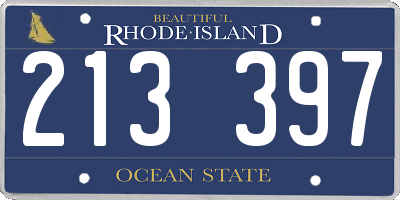 RI license plate 213397