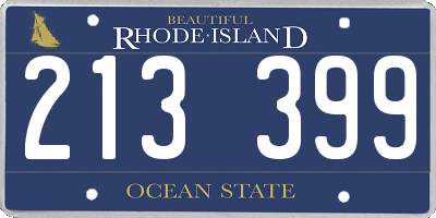 RI license plate 213399