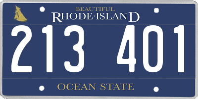 RI license plate 213401