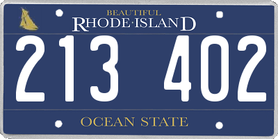 RI license plate 213402