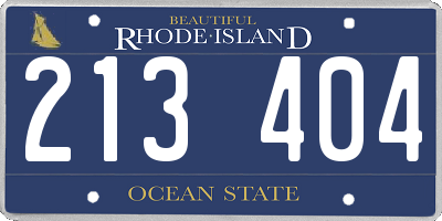 RI license plate 213404
