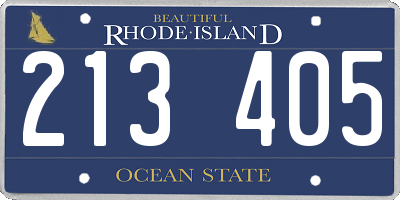 RI license plate 213405
