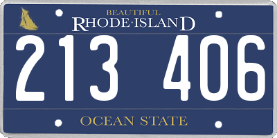 RI license plate 213406