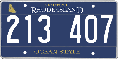RI license plate 213407
