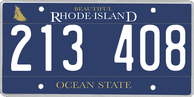 RI license plate 213408