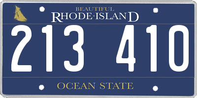 RI license plate 213410