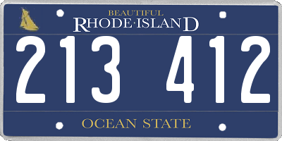 RI license plate 213412