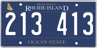 RI license plate 213413