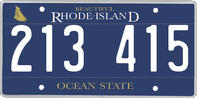 RI license plate 213415
