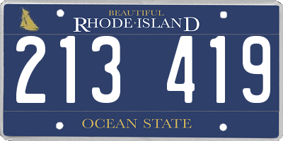 RI license plate 213419