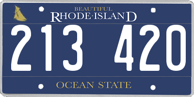 RI license plate 213420