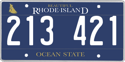 RI license plate 213421