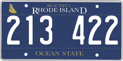 RI license plate 213422