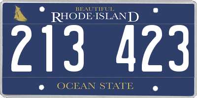 RI license plate 213423