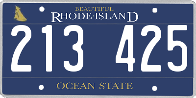 RI license plate 213425