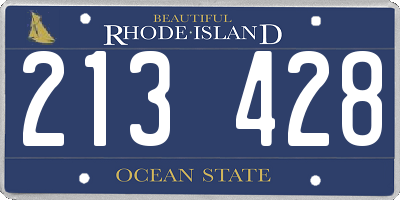 RI license plate 213428