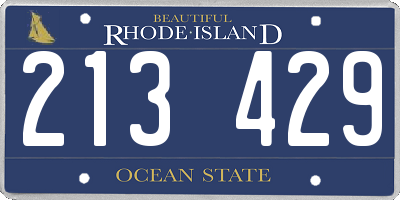 RI license plate 213429
