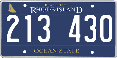 RI license plate 213430