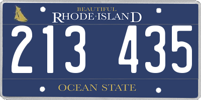 RI license plate 213435