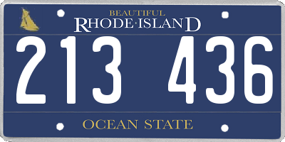 RI license plate 213436