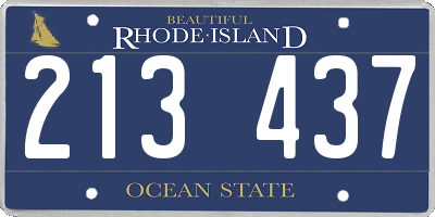 RI license plate 213437