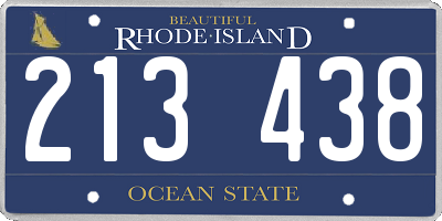 RI license plate 213438