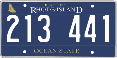 RI license plate 213441