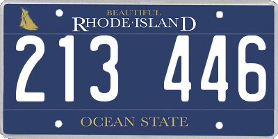 RI license plate 213446