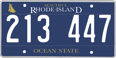 RI license plate 213447
