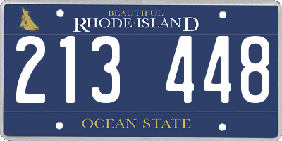 RI license plate 213448
