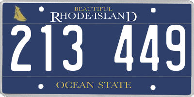 RI license plate 213449