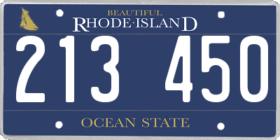 RI license plate 213450