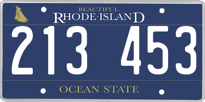 RI license plate 213453