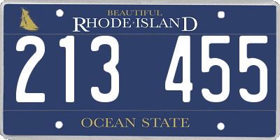 RI license plate 213455