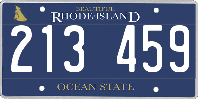 RI license plate 213459
