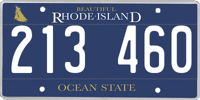 RI license plate 213460