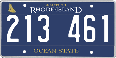 RI license plate 213461