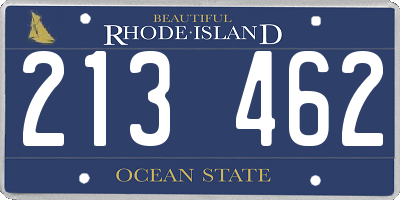 RI license plate 213462