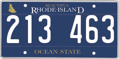 RI license plate 213463