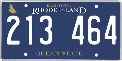RI license plate 213464
