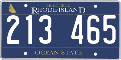 RI license plate 213465