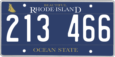 RI license plate 213466