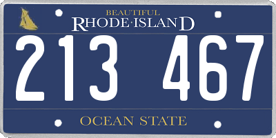 RI license plate 213467