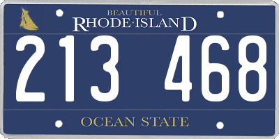 RI license plate 213468