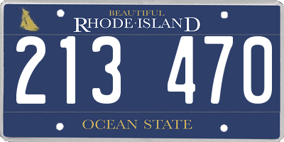RI license plate 213470