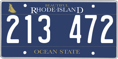 RI license plate 213472