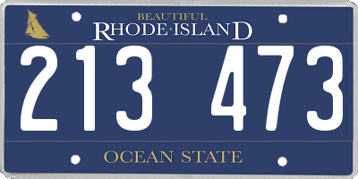 RI license plate 213473