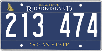 RI license plate 213474