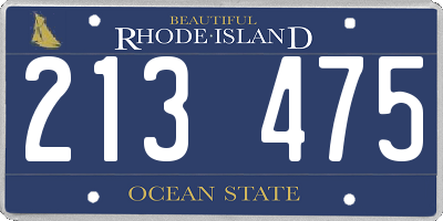 RI license plate 213475