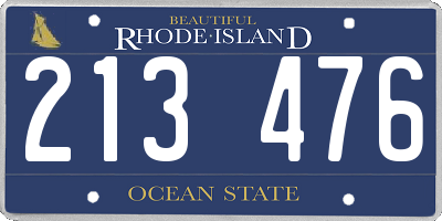 RI license plate 213476